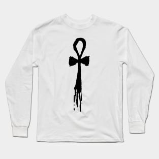 Dark and Gritty Ankh Long Sleeve T-Shirt